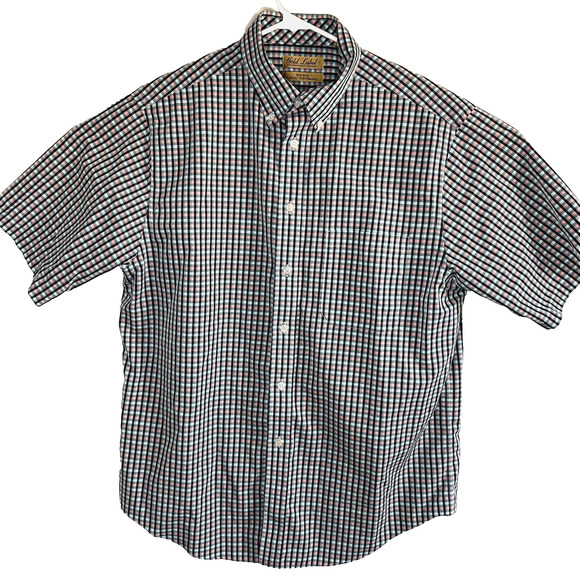 Roundtree Yorke Button Down Mens Large Plaid Pink Blue Gold Label Easter Spring - Picture 1 of 5